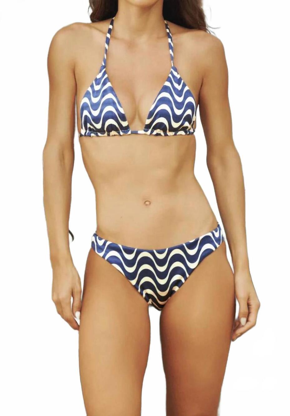 NEW DULZAMARA palawan printed swimsuit bottom in blue